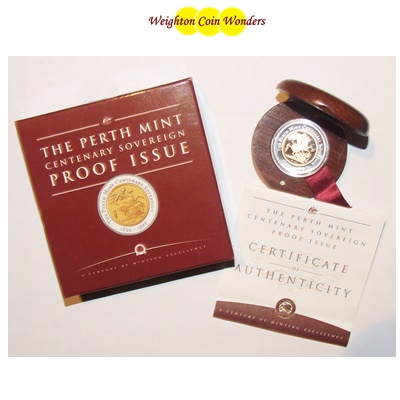 1999 Perth Mint Centenary SOVEREIGN - Boxed